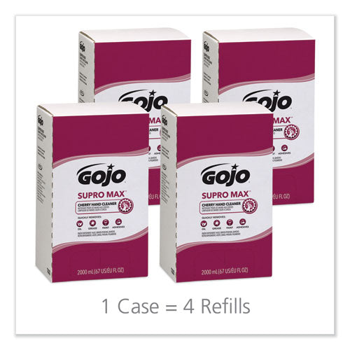 GOJO® wholesale. GOJO Supro Max Cherry Lotion Hand Cleaner, 2,000 Ml Refill, 4-carton. HSD Wholesale: Janitorial Supplies, Breakroom Supplies, Office Supplies.