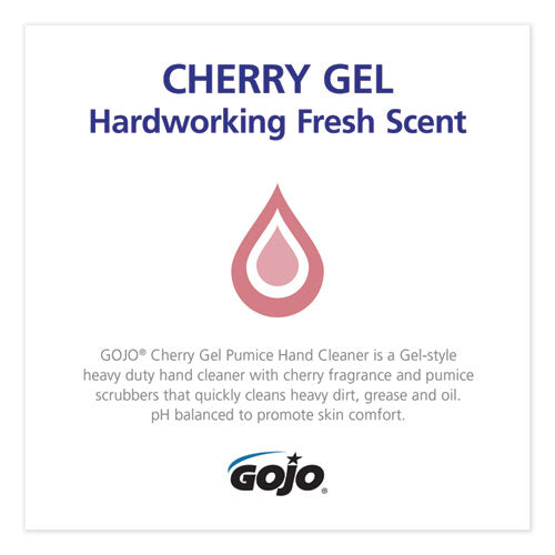GOJO® wholesale. GOJO Cherry Gel Pumice Hand Cleaner, Cherry Scent, 2,000 Ml Refill, 4-carton. HSD Wholesale: Janitorial Supplies, Breakroom Supplies, Office Supplies.