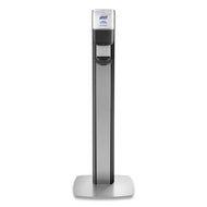 Messenger Es8 Silver Panel Floor Stand With Dispenser, 1,200 Ml, 16.75 X 6 X 40, Silver-graphite