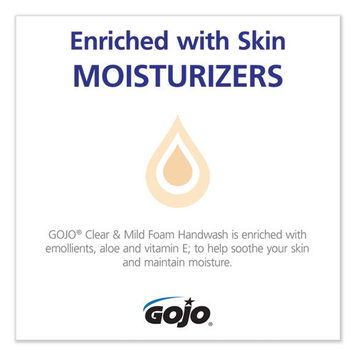 GOJO® wholesale. GOJO Clear And Mild Foam Handwash Refill, Fragrance-free, 700 Ml, Clear, 4-carton. HSD Wholesale: Janitorial Supplies, Breakroom Supplies, Office Supplies.