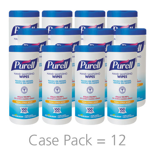 PURELL® wholesale. PURELL Premoistened Hand Sanitizing Wipes, 5.78" X 7", 100-canister, 12 Canisters-ct. HSD Wholesale: Janitorial Supplies, Breakroom Supplies, Office Supplies.