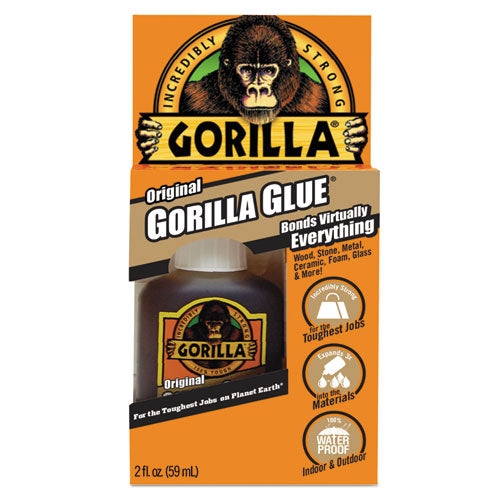 Gorilla Glue® wholesale. Original Formula Glue, 2 Oz, Dries Light Brown. HSD Wholesale: Janitorial Supplies, Breakroom Supplies, Office Supplies.