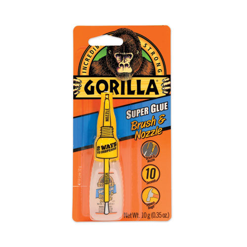 Gorilla Glue® wholesale. Super Glue With Brush And Nozzle Applicators, 0.35 Oz, Dries Clear. HSD Wholesale: Janitorial Supplies, Breakroom Supplies, Office Supplies.