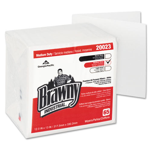 Georgia Pacific® Professional wholesale. Brawny Industrial Medium Duty Drc Wipers, Quarterfold, 12 1-2 X 13, White, 65-pk. HSD Wholesale: Janitorial Supplies, Breakroom Supplies, Office Supplies.