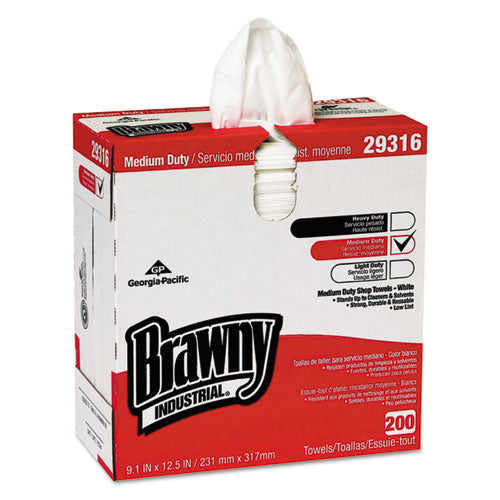 Georgia Pacific® Professional wholesale. Brawny Industrial Lightweight Shop Towel, 9 1-10" X 12 1-2", White, 200-box. HSD Wholesale: Janitorial Supplies, Breakroom Supplies, Office Supplies.