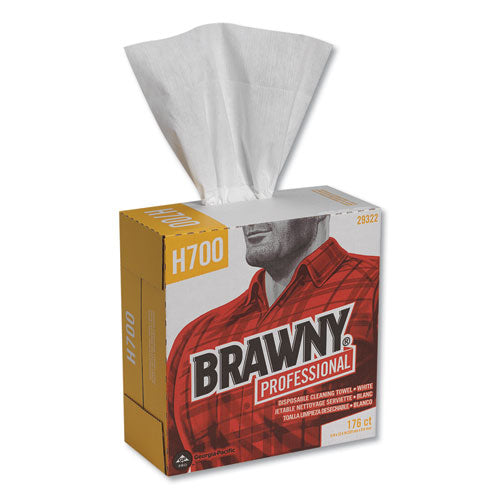 Brawny Industrial® wholesale. Heavyweight Hef Disposable Shop Towels, 9x12.5, White, 176-box, 10 Box-crtn. HSD Wholesale: Janitorial Supplies, Breakroom Supplies, Office Supplies.