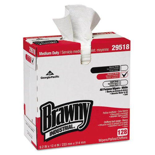 Brawny Ind. Airlaid Med-duty Wipers, Cloth, 9 1-5 X 12 2-5, We, 128-bx, 10 Bx-ct