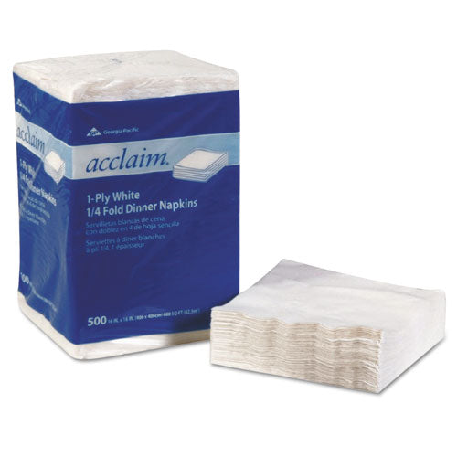 Georgia Pacific® Professional wholesale. Acclaim 1-4 Fold Paper Dinner Napkins, White, 1-ply, 16"x16", 500-pk, 8 Pk-ct. HSD Wholesale: Janitorial Supplies, Breakroom Supplies, Office Supplies.