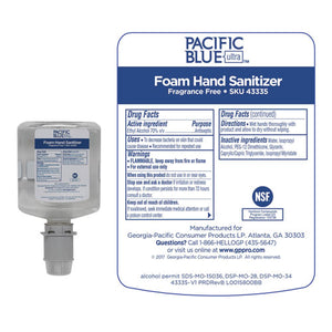 Georgia Pacific® Professional wholesale. Pacific Blue Ultra Foam Hand Sanitizer Refill For Manual Dispensers, Fragrance-free, 1,000 Ml, 4-carton. HSD Wholesale: Janitorial Supplies, Breakroom Supplies, Office Supplies.