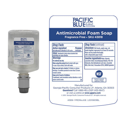 Georgia Pacific® Professional wholesale. Pacific Blue Ultra Foam Soap Manual Refill, Antimicrobial, Unscented, 1,200 Ml, 4-carton. HSD Wholesale: Janitorial Supplies, Breakroom Supplies, Office Supplies.