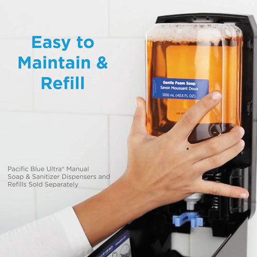 Georgia Pacific® Professional wholesale. Pacific Blue Ultra Soap-sanitizer Dispenser 1,200 Ml Refill, 5.6 X 4.4 X 11.5, Black. HSD Wholesale: Janitorial Supplies, Breakroom Supplies, Office Supplies.