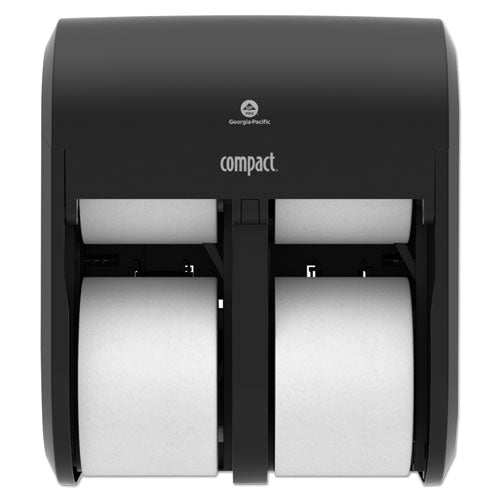 Georgia Pacific® Professional wholesale. Compact Quad Vertical 4-roll Coreless Dispenser, 11.75 X 6.9 X 13.25, Black. HSD Wholesale: Janitorial Supplies, Breakroom Supplies, Office Supplies.