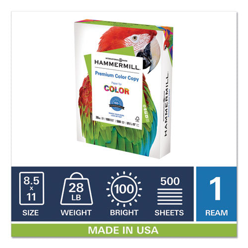 Hammermill® wholesale. Premium Color Copy Print Paper, 100 Bright, 28lb, 8.5 X 11, Photo White, 500-ream. HSD Wholesale: Janitorial Supplies, Breakroom Supplies, Office Supplies.