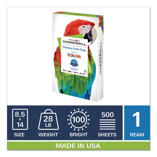 Hammermill® wholesale. Premium Color Copy Print Paper, 100 Bright, 28lb, 8.5 X 14, Photo White, 500-ream. HSD Wholesale: Janitorial Supplies, Breakroom Supplies, Office Supplies.