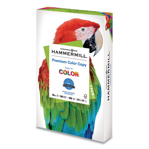 Hammermill® wholesale. Premium Color Copy Print Paper, 100 Bright, 28lb, 8.5 X 14, Photo White, 500-ream. HSD Wholesale: Janitorial Supplies, Breakroom Supplies, Office Supplies.