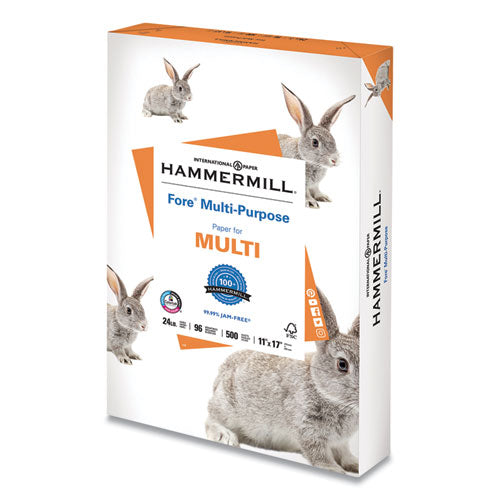 Hammermill® wholesale. Fore Multipurpose Print Paper, 96 Bright, 24 Lb, 11 X 17, White, 500-ream. HSD Wholesale: Janitorial Supplies, Breakroom Supplies, Office Supplies.