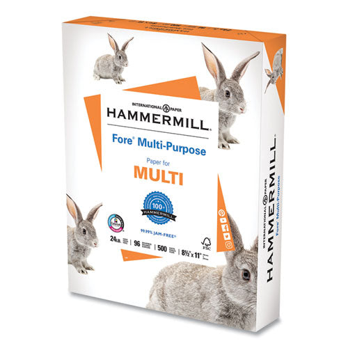 Hammermill® wholesale. Fore Multipurpose Print Paper, 96 Bright, 24 Lb, 8.5 X 11, White, 500 Sheets-ream. HSD Wholesale: Janitorial Supplies, Breakroom Supplies, Office Supplies.