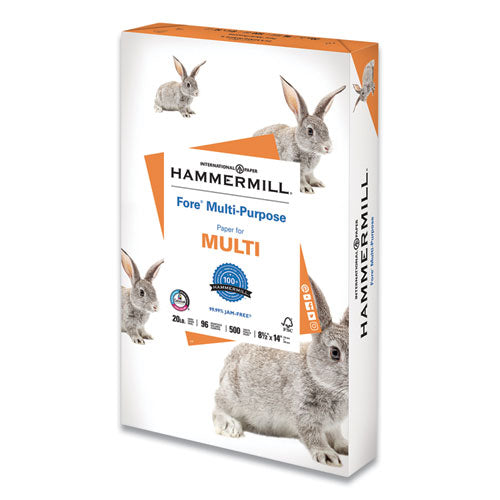 Hammermill® wholesale. Fore Multipurpose Print Paper, 96 Bright, 20 Lb, 8.5 X 14, White, 500-ream. HSD Wholesale: Janitorial Supplies, Breakroom Supplies, Office Supplies.