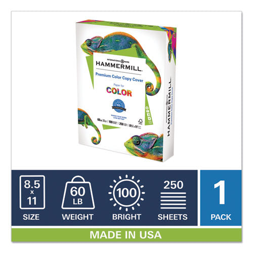 Hammermill® wholesale. Premium Color Copy Cover, 100 Bright, 60lb, 8.5 X 11, 250-pack. HSD Wholesale: Janitorial Supplies, Breakroom Supplies, Office Supplies.