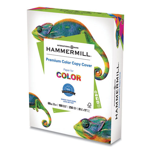 Hammermill® wholesale. Premium Color Copy Cover, 100 Bright, 60lb, 8.5 X 11, 250-pack. HSD Wholesale: Janitorial Supplies, Breakroom Supplies, Office Supplies.