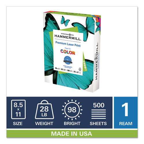 Hammermill® wholesale. Premium Laser Print Paper, 98 Bright, 28lb, 8.5 X 11, White, 500-ream. HSD Wholesale: Janitorial Supplies, Breakroom Supplies, Office Supplies.
