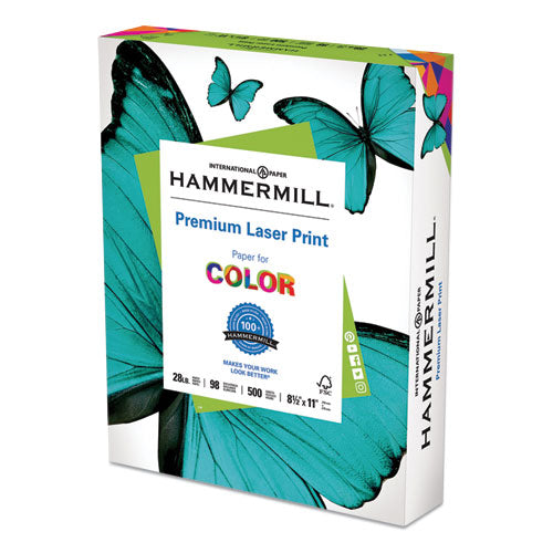 Hammermill® wholesale. Premium Laser Print Paper, 98 Bright, 28lb, 8.5 X 11, White, 500-ream. HSD Wholesale: Janitorial Supplies, Breakroom Supplies, Office Supplies.