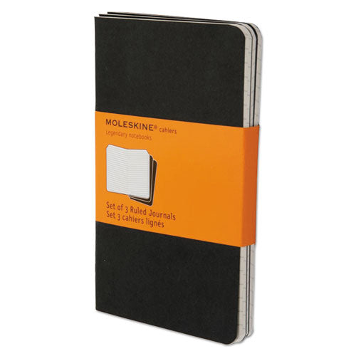Moleskine® wholesale. Cahier Journal, Narrow Rule, Black Cover, 5.5 X 3.5, 64 Sheets, 3-pack. HSD Wholesale: Janitorial Supplies, Breakroom Supplies, Office Supplies.