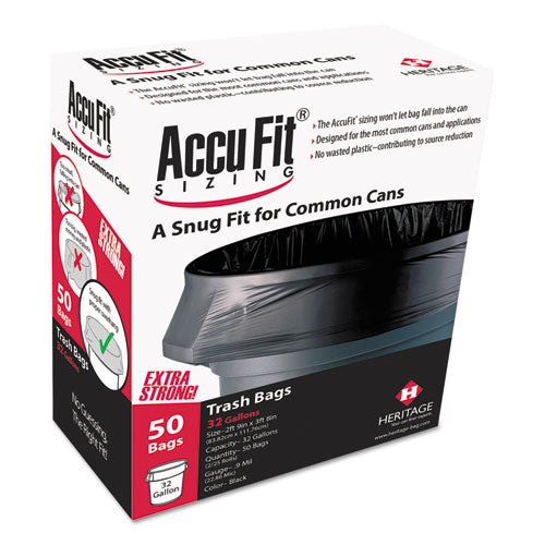 AccuFit® wholesale. Linear Low Density Can Liners With Accufit Sizing, 44 Gal, 0.9 Mil, 37" X 50", Black, 50-box. HSD Wholesale: Janitorial Supplies, Breakroom Supplies, Office Supplies.