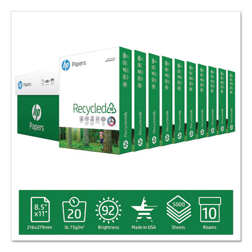 HP Papers wholesale. HP® Recycled30 Paper, 92 Bright, 20lb, 8.5 X 11, White, 500 Sheets-ream, 10 Reams-carton. HSD Wholesale: Janitorial Supplies, Breakroom Supplies, Office Supplies.