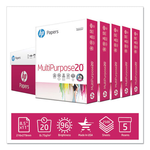 HP Papers wholesale. HP® Multipurpose20 Paper, 96 Bright, 20lb, 8.5 X 11, White, 500 Sheets-ream, 5 Reams-carton. HSD Wholesale: Janitorial Supplies, Breakroom Supplies, Office Supplies.
