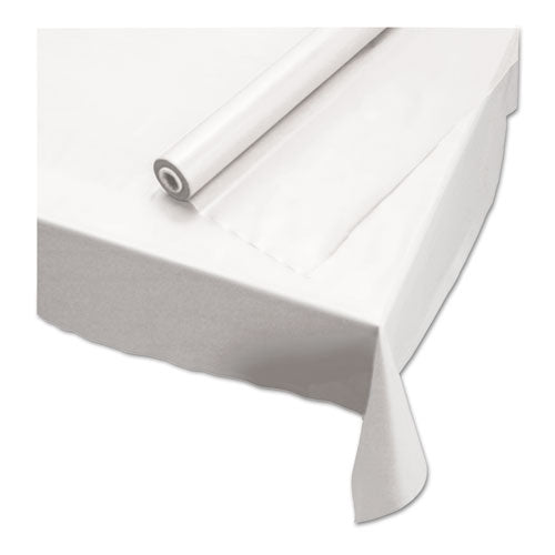 Hoffmaster® wholesale. Hoffmaster Plastic Roll Tablecover, 40" X 100 Ft, White. HSD Wholesale: Janitorial Supplies, Breakroom Supplies, Office Supplies.