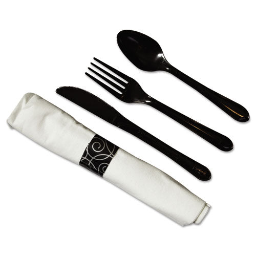 Hoffmaster® wholesale. Hoffmaster Caterwrap Heavyweight Cutlery Combo, Fork-spoon-knife-napkin, Black, 100-carton. HSD Wholesale: Janitorial Supplies, Breakroom Supplies, Office Supplies.