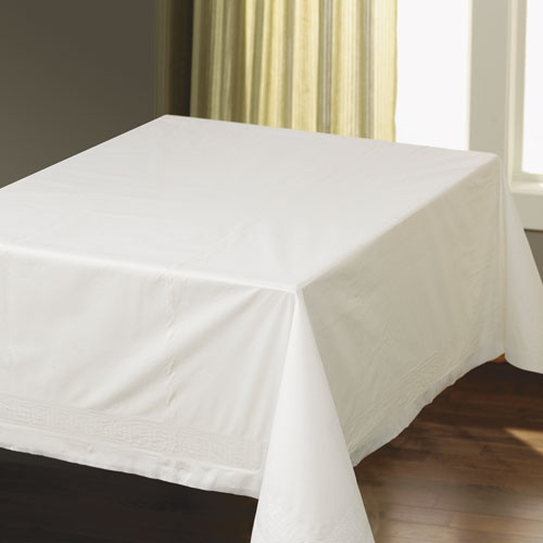 Hoffmaster® wholesale. Hoffmaster Tissue-poly Tablecovers, Square, 82" X 82", White, 25-carton. HSD Wholesale: Janitorial Supplies, Breakroom Supplies, Office Supplies.