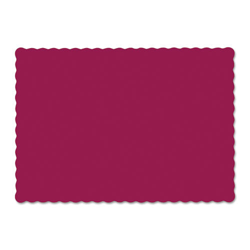 Hoffmaster® wholesale. Hoffmaster Solid Color Scalloped Edge Placemats, 9.5 X 13.5, Burgundy, 1,000-carton. HSD Wholesale: Janitorial Supplies, Breakroom Supplies, Office Supplies.
