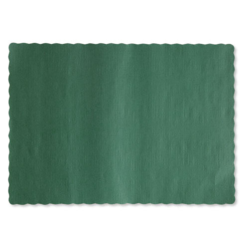 Hoffmaster® wholesale. Hoffmaster Solid Color Scalloped Edge Placemats, 9.5 X 13.5, Hunter Green, 1,000-carton. HSD Wholesale: Janitorial Supplies, Breakroom Supplies, Office Supplies.