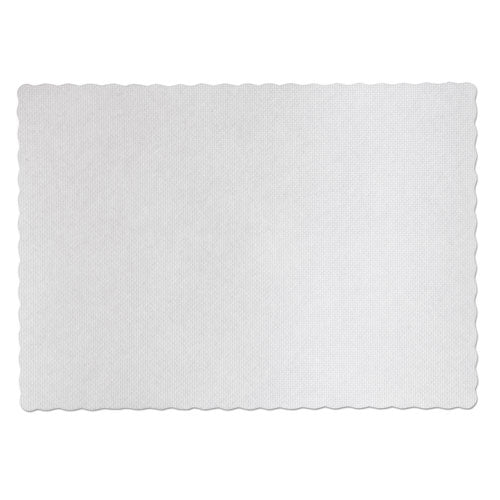 Hoffmaster® wholesale. Hoffmaster Knurl Embossed Scalloped Edge Placemats, 9.5 X 13.5, White, 1,000-carton. HSD Wholesale: Janitorial Supplies, Breakroom Supplies, Office Supplies.