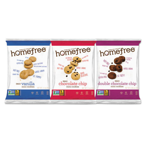 Homefree® wholesale. Gluten Free Mini Cookies Variety Pack, 1.1 Oz-0.95 Oz-1.1 Oz Packs, 30-carton. HSD Wholesale: Janitorial Supplies, Breakroom Supplies, Office Supplies.