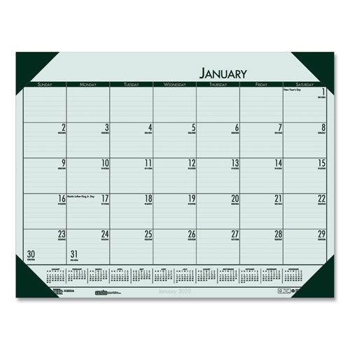 House of Doolittle™ wholesale. Recycled Ecotones Woodland Green Monthly Desk Pad Calendar, 22 X 17, 2021. HSD Wholesale: Janitorial Supplies, Breakroom Supplies, Office Supplies.