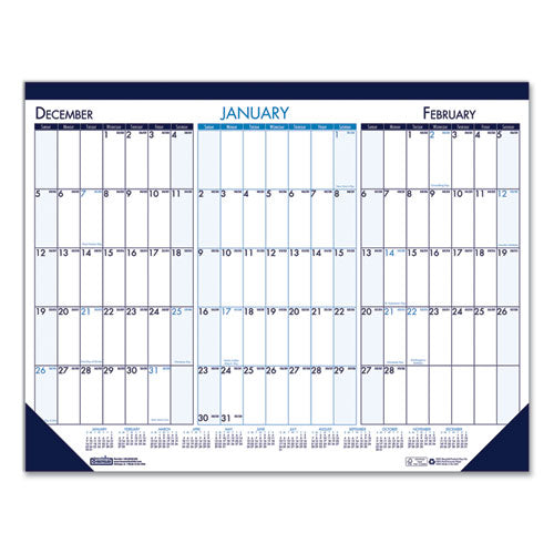 House of Doolittle™ wholesale. Three Month Desk Pad Calendar, 22 X 17, 2020-2022. HSD Wholesale: Janitorial Supplies, Breakroom Supplies, Office Supplies.