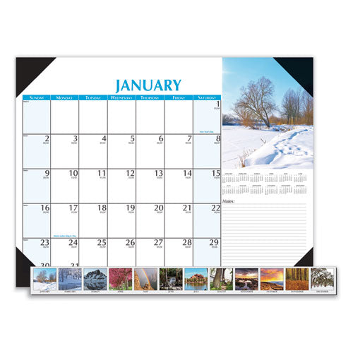House of Doolittle™ wholesale. Earthscapes Scenic Desk Pad Calendar, 18.5 X 13, 2021. HSD Wholesale: Janitorial Supplies, Breakroom Supplies, Office Supplies.