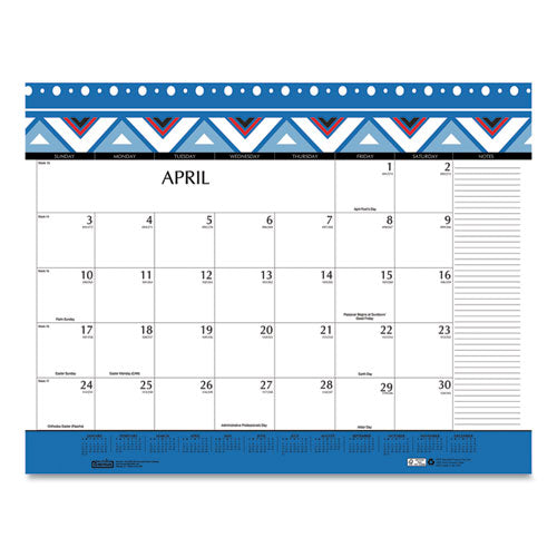 House of Doolittle™ wholesale. 100% Recycled Geometric Desk Pad Calendar, 22 X 17, 2021. HSD Wholesale: Janitorial Supplies, Breakroom Supplies, Office Supplies.