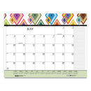 House of Doolittle™ wholesale. 100% Recycled Geometric Desk Pad Calendar, 22 X 17, 2021. HSD Wholesale: Janitorial Supplies, Breakroom Supplies, Office Supplies.