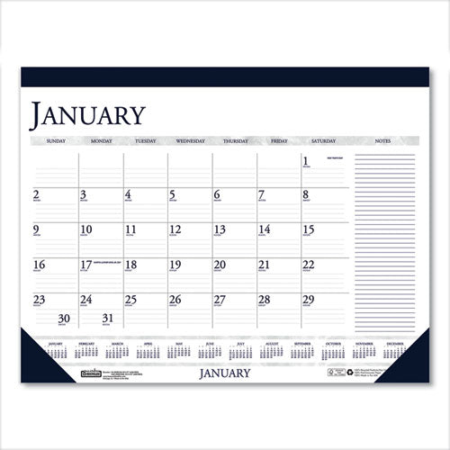 Recycled Two-color Monthly Desk Calendar With Large Notes Section, 18.5 X13, 2021