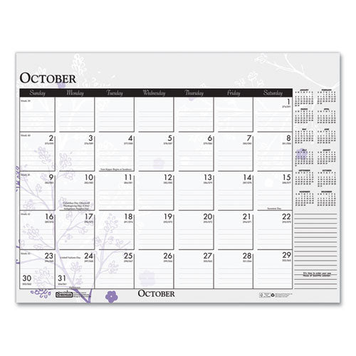 House of Doolittle™ wholesale. 100% Recycled Contempo Desk Pad Calendar, 18.5 X 13, Wild Flowers, 2021. HSD Wholesale: Janitorial Supplies, Breakroom Supplies, Office Supplies.