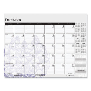 House of Doolittle™ wholesale. 100% Recycled Contempo Desk Pad Calendar, 18.5 X 13, Wild Flowers, 2021. HSD Wholesale: Janitorial Supplies, Breakroom Supplies, Office Supplies.