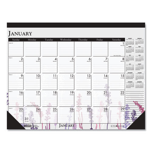 House of Doolittle™ wholesale. 100% Recycled Contempo Desk Pad Calendar, 18.5 X 13, Wild Flowers, 2021. HSD Wholesale: Janitorial Supplies, Breakroom Supplies, Office Supplies.