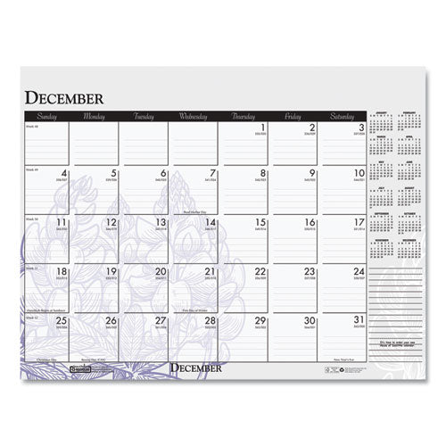 House of Doolittle™ wholesale. 100% Recycled Contempo Desk Pad Calendar, 22 X 17, Wild Flowers, 2021. HSD Wholesale: Janitorial Supplies, Breakroom Supplies, Office Supplies.
