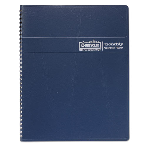 House of Doolittle™ wholesale. Recycled Ruled Monthly Planner, 14-month Dec.-jan., 11 X 8.5, Blue, 2020-2022. HSD Wholesale: Janitorial Supplies, Breakroom Supplies, Office Supplies.