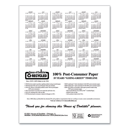 House of Doolittle™ wholesale. Recycled Two-year Professional Weekly Planner, 11 X 8.5, Black, 2021-2022. HSD Wholesale: Janitorial Supplies, Breakroom Supplies, Office Supplies.