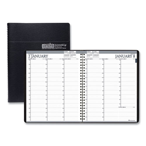 House of Doolittle™ wholesale. Recycled Professional Weekly Planner, 15-min Appointments, 11 X 8.5, Black, 2021. HSD Wholesale: Janitorial Supplies, Breakroom Supplies, Office Supplies.